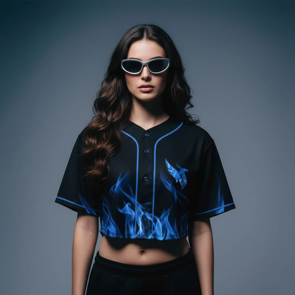 Illenium Blue Fire crop top jersey