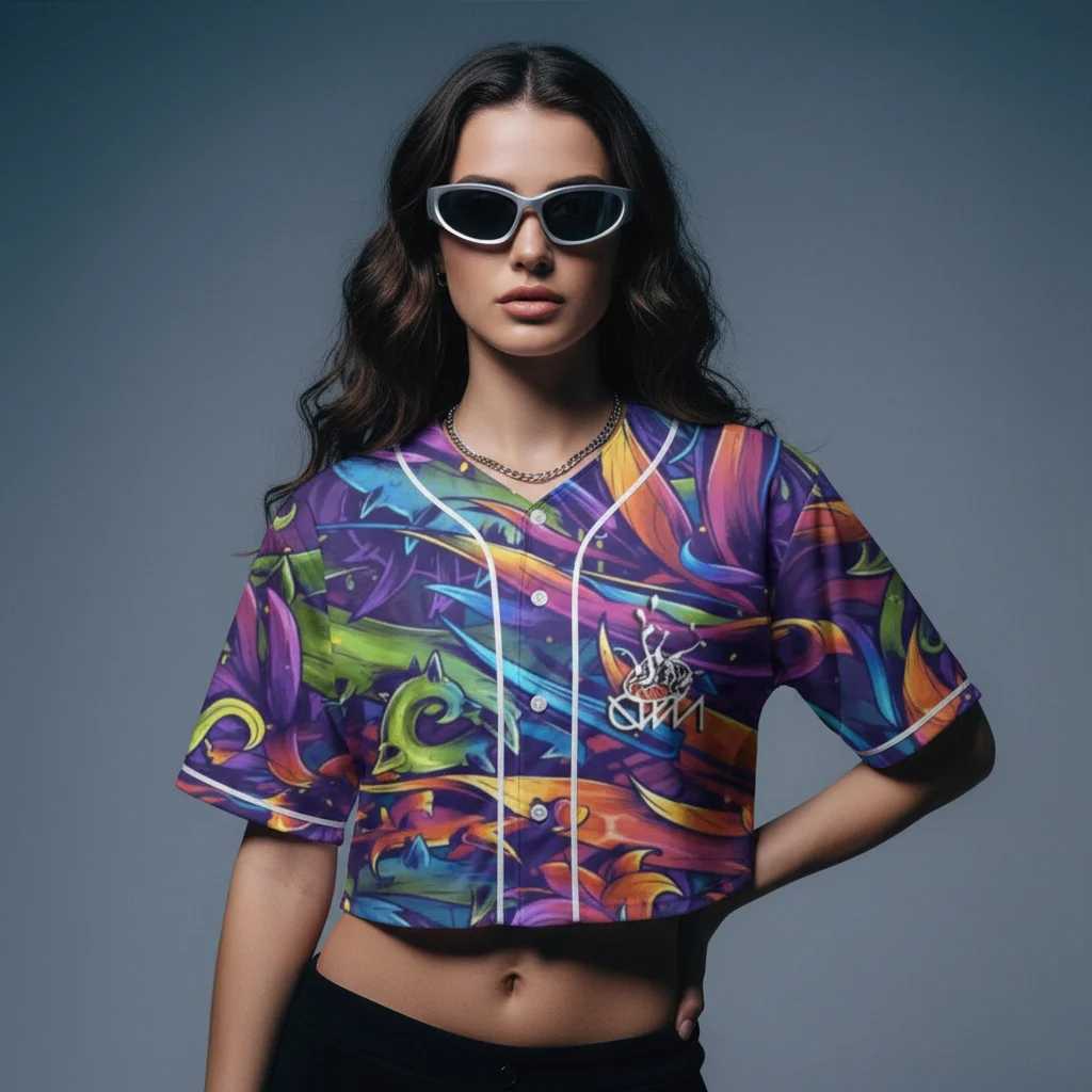 GANJA WHITE NIGHT PSYCHEDELIC CROP TOP…