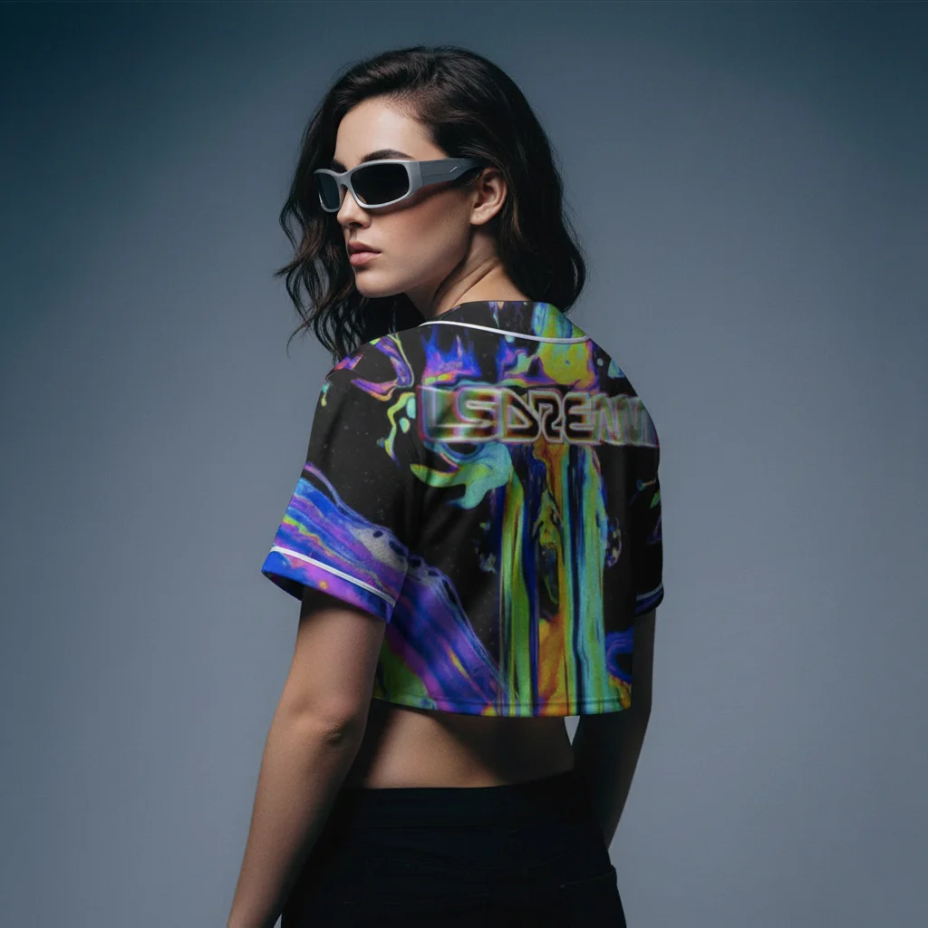 LSDREAM Oil Slick Crop Top jersey