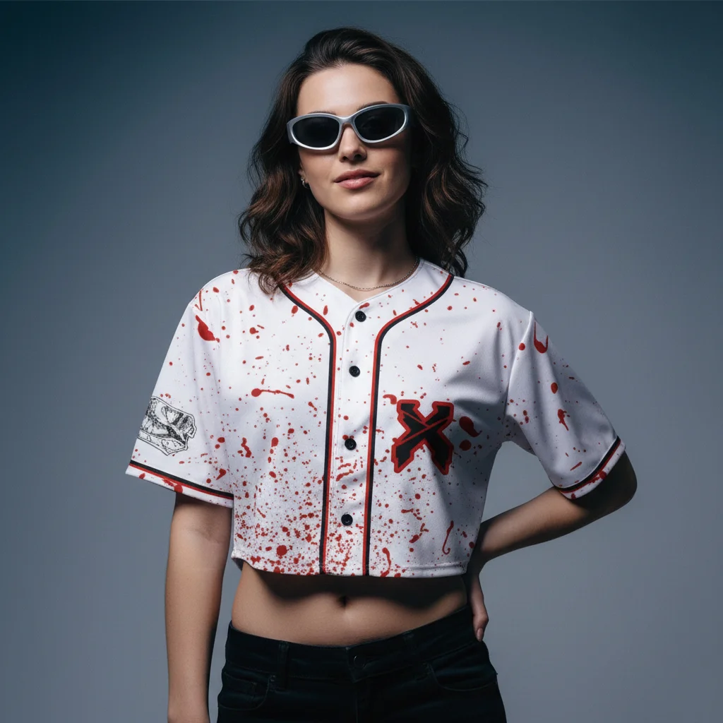 Excision Blood crop top jersey