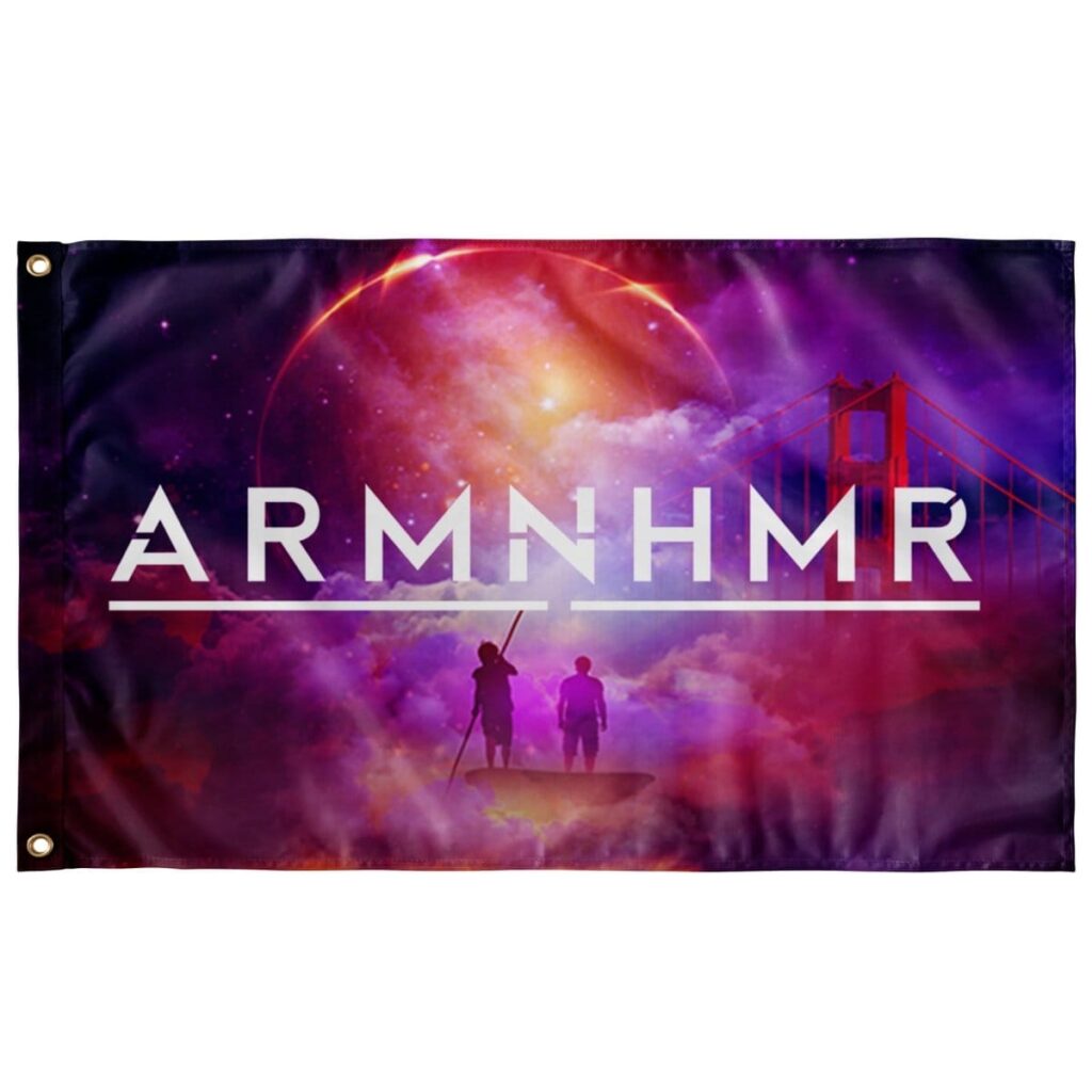 ARMNHMR RED GALAXY FLAG