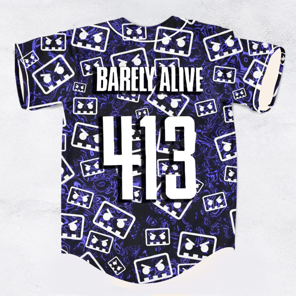 Barely alive rave baseball jersey for …