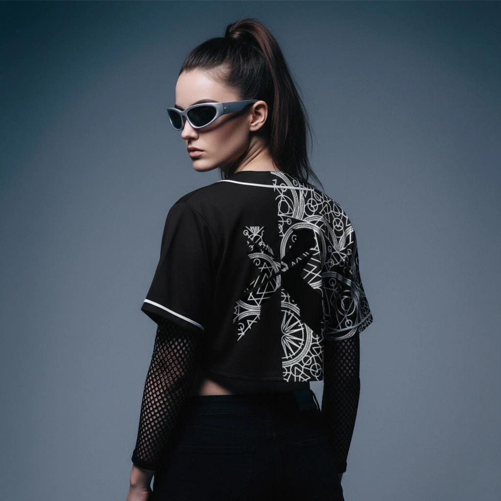 Excision geometric split crop top base…