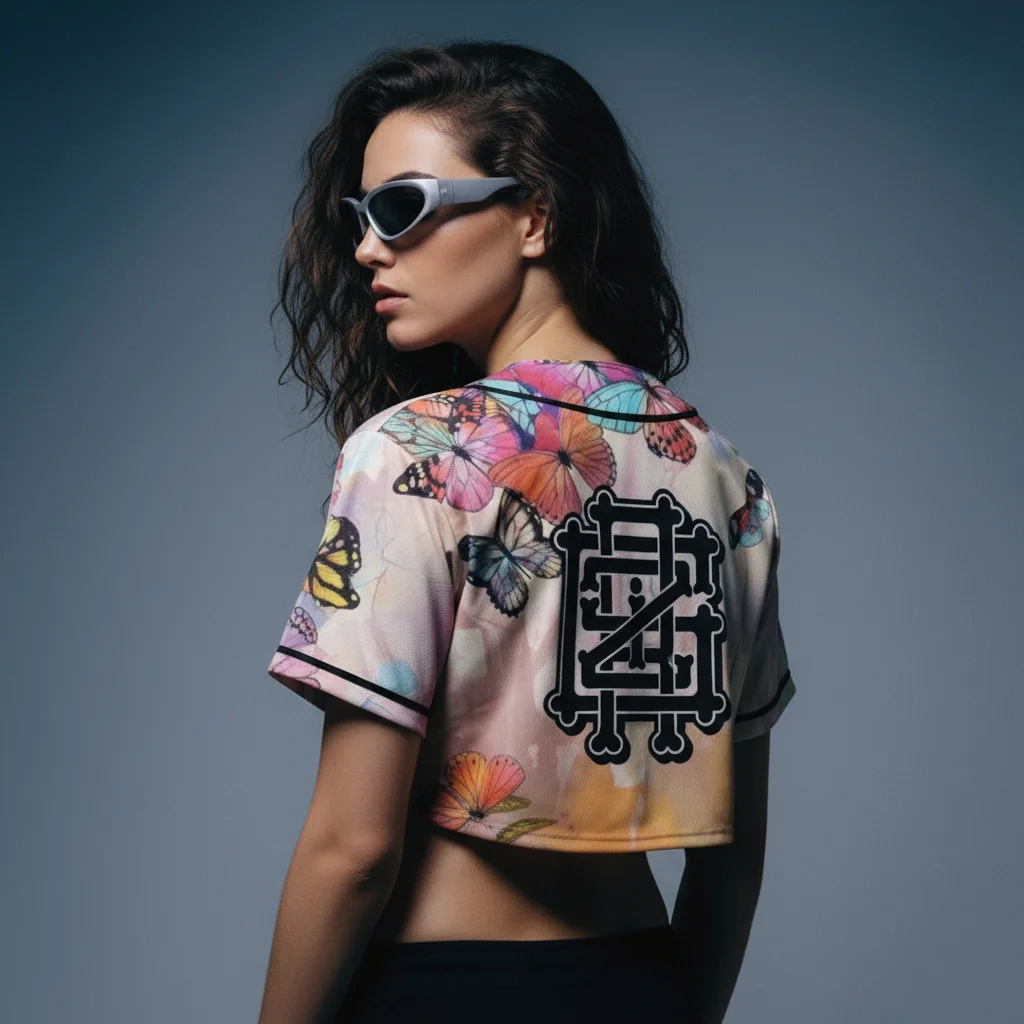 GRIZ Butterfly crop top jersey