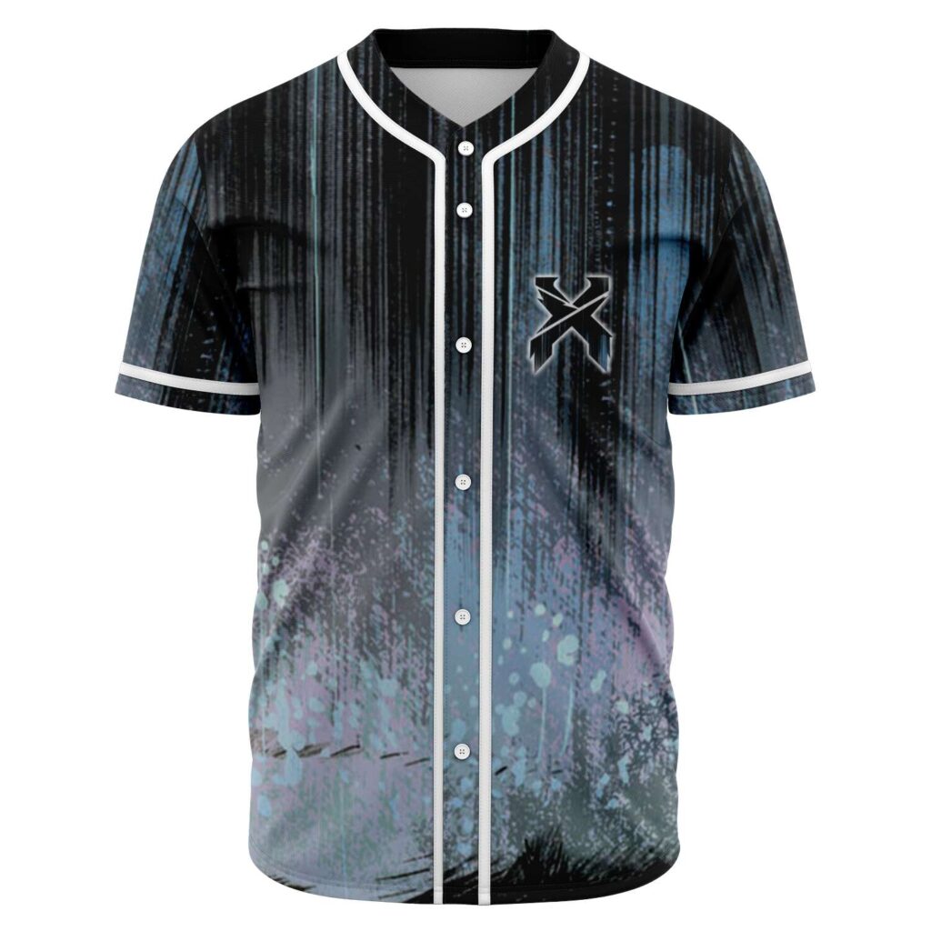 GRUNGE BLUE EXCISION BASEBALL JERSEY
