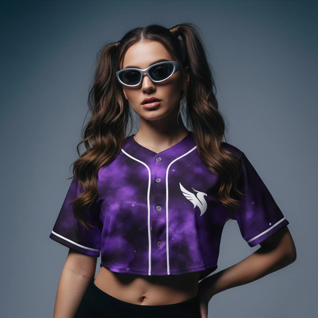 Illenium Purple Galaxy crop top jersey