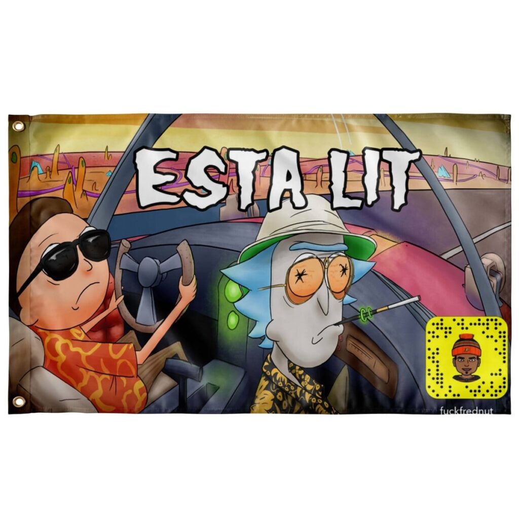 RICK AND MORTY ESTA LIT FLAG