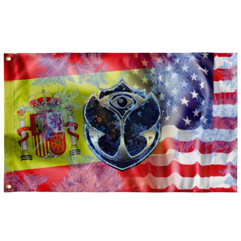 SPAIN / USA RAVE FLAG FOR FESTIVAL - T…