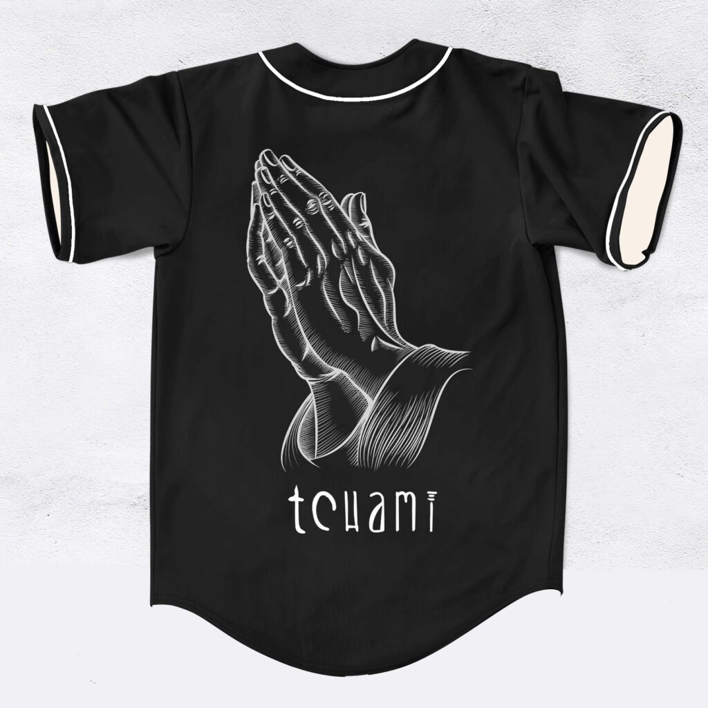 Tchami prayer hands rave baseball jers…