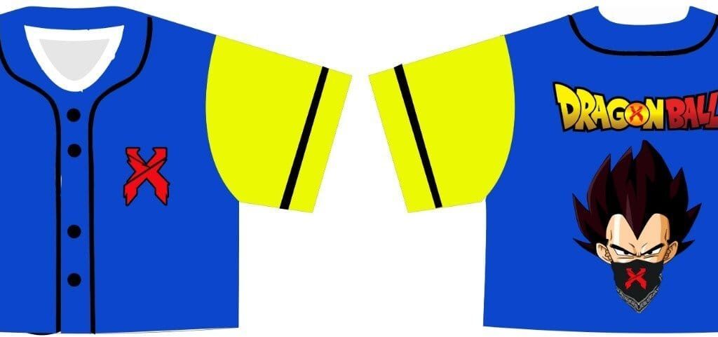 VEGETA X EXCISION CROP TOP BASEBALL JE…