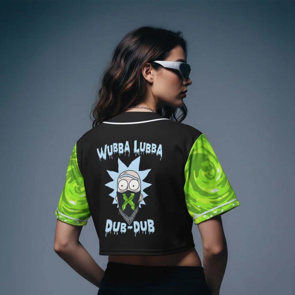 Excision Rick and Morty crop top jerse…