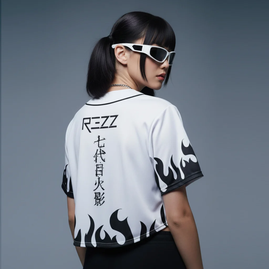 Rezz Naruto Hokage crop baseball jerse…
